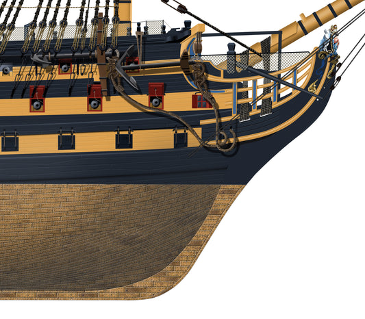 HMS Victory 1805 Vintage Ship of the line Profile Artwork A5 / A4 Glossy Print of Royal Navy British warship Lord Nelson Trafalgar